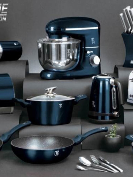 Berlingerhaus 12 db-os kés és konyhai eszköz szett tartóban Aquamarine Metallic Line BERLINGERHAUS