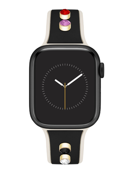 Anne Klein Anne Klein fekete-krém szilikon szíj Apple Watch 38/40/41-hez