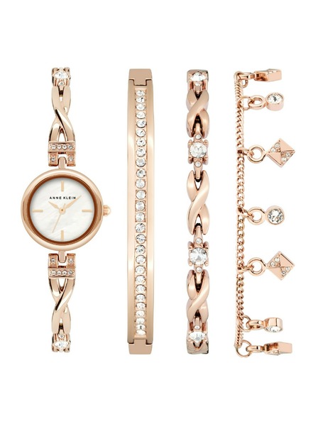 Anne Klein Rózsaarany női óra és ékszer szett Anne Klein