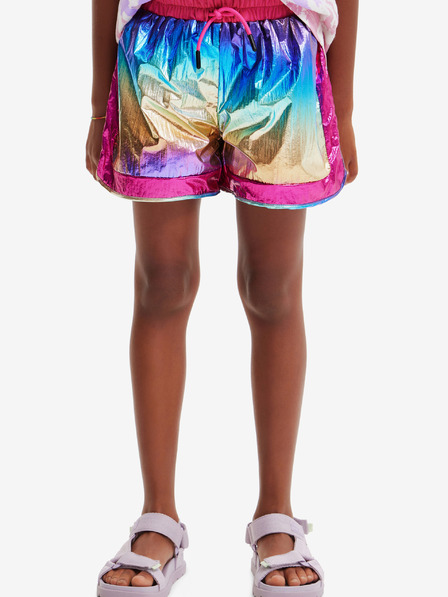 Desigual Rózsaszín és kék lány metál rövidnadrág Desigual Nature