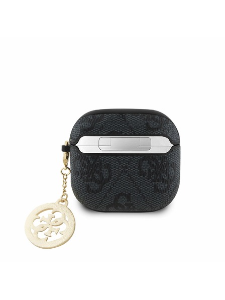 Guess Guess 4G Script PC/PU Tok Tok tartó AirPods 4 Fekete
