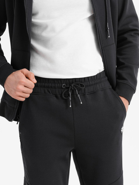 Ombre Clothing Férfi melegítőnadrág bordázott mandzsettával és díszítő cipzárral Ombre Clothing