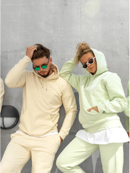 ICOONIC Bézs színű unisex alap kapucnis pulóver ICOONIC