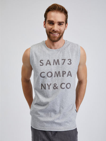 Sam 73 Világosszürke férfi tank top SAM 73 Edgarral