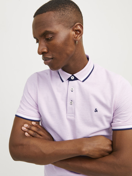 Jack & Jones Világos rózsaszín férfi polo póló Jack & Jones