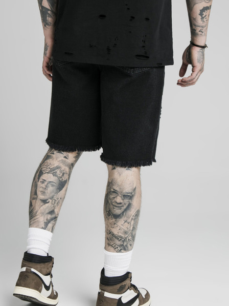 Siksilk Fekete SikSilk férfi farmer rövidnadrág