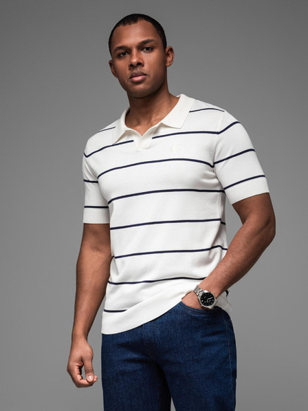 Ombre Clothing Férfi viszkóz póló vízszintes csíkokkal Ombre Clothing