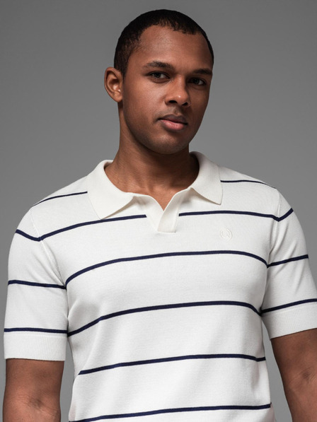 Ombre Clothing Férfi viszkóz póló vízszintes csíkokkal Ombre Clothing