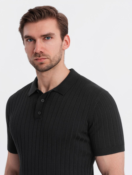Ombre Clothing Férfi slim fit viszkóz póló függőleges csíkokkal Ombre Clothing