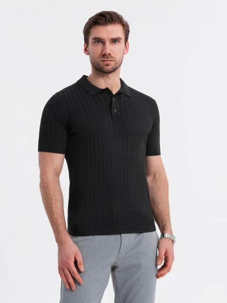 Ombre Clothing Férfi slim fit viszkóz póló függőleges csíkokkal Ombre Clothing