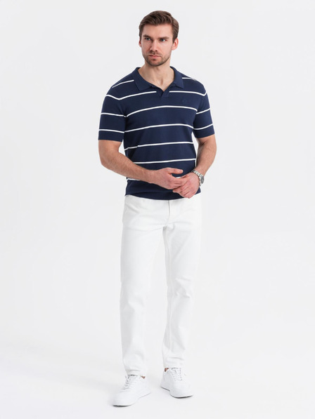 Ombre Clothing Férfi viszkóz póló vízszintes csíkokkal Ombre Clothing